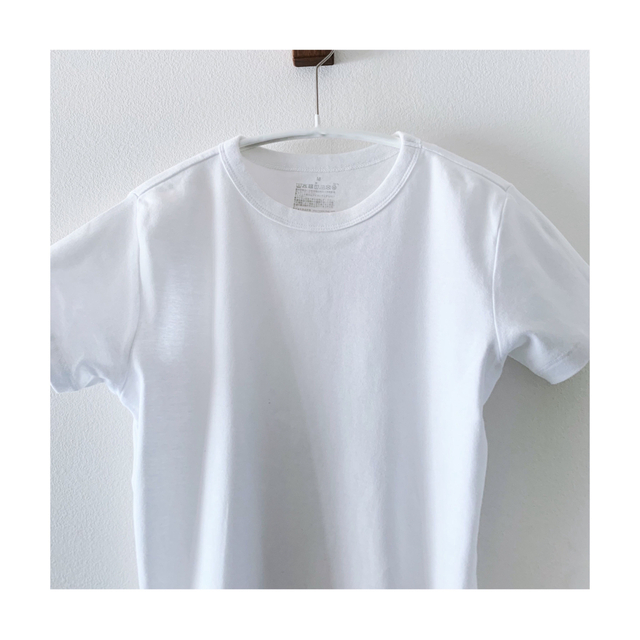 MUJI (無印良品)(ムジルシリョウヒン)の汗じみしにくいフライス編みクルーネック半袖Ｔシャツ婦人Ｍ・白 レディースのトップス(Tシャツ(半袖/袖なし))の商品写真