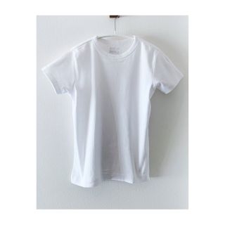 ムジルシリョウヒン(MUJI (無印良品))の汗じみしにくいフライス編みクルーネック半袖Ｔシャツ婦人Ｍ・白(Tシャツ(半袖/袖なし))