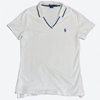 ポロラルフローレン(POLO RALPH LAUREN)の【美品】ポロラルフローレン　Ｖネックポロシャツ　スリムフィット　L(ポロシャツ)