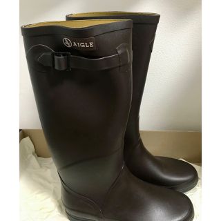 エーグル(AIGLE)のAIGLE エーグル レインブーツ ブラウン サイズ37 (23.5cm)(レインブーツ/長靴)