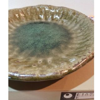 【新品未使用】日本陶芸チェーン 大皿 陶器 陶芸 昭和レトロ 手作り(食器)