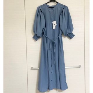 シマムラ(しまむら)の新品★しまむら　前後2wayワンピース　ブルー　M(ひざ丈ワンピース)