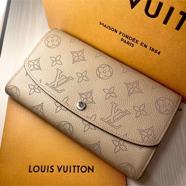 ファッション小物極美品 LOUIS VUITTON ルイヴィトン マヒナ ポルトフォイユ 長財布