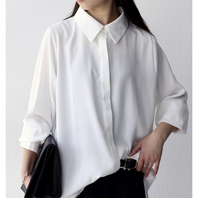 antiqua - アンティカ 2WAYプリーツカラーシャツ ホワイトの通販 by 