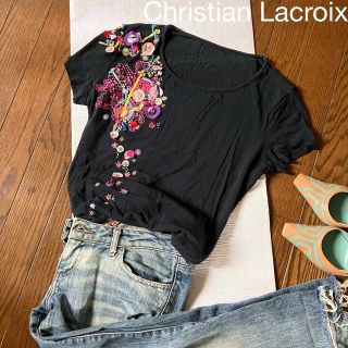 クリスチャンラクロワ(Christian Lacroix)のChristian Lacroix  ジュエリーみたい！デコラティブカットソー(Tシャツ(半袖/袖なし))