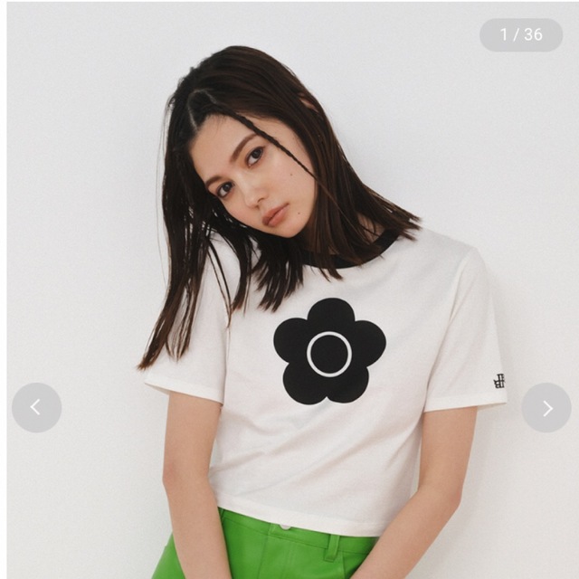 Lily Brown(リリーブラウン)の【LILY BROWN×MARY QUANT】バリエーションクロップドTシャツ レディースのトップス(Tシャツ(半袖/袖なし))の商品写真