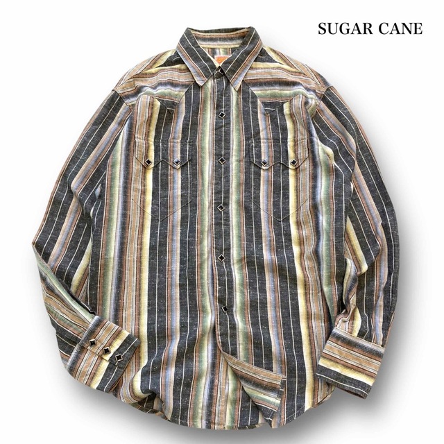 Sugar Cane(シュガーケーン)の【SUGAR CANE】シュガーケーン マルチストライプ ウエスタンシャツ M メンズのトップス(シャツ)の商品写真