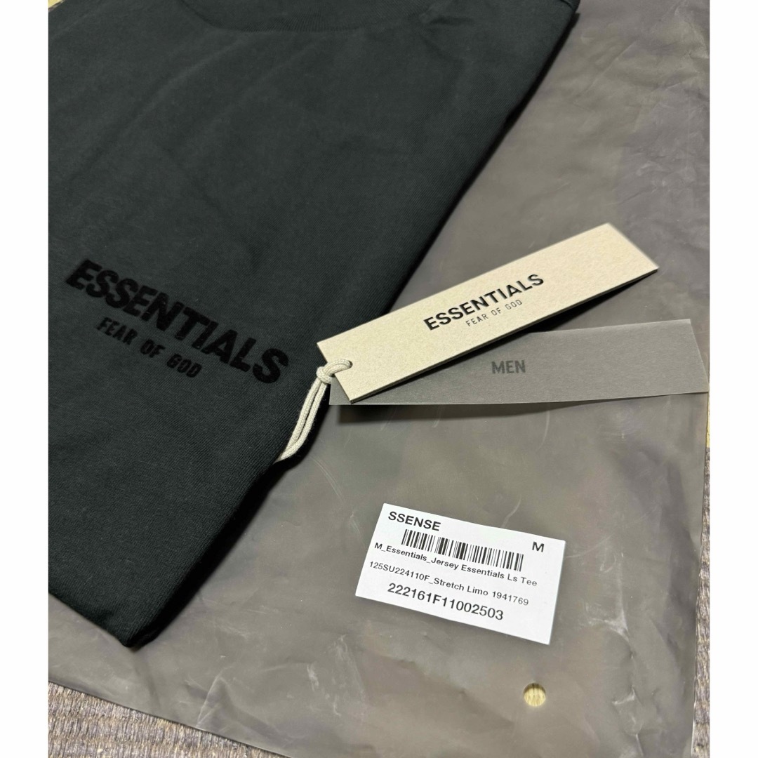エッセンシャルズ ブラック ストレッチ リモ ロング スリーブ Tシャツ M