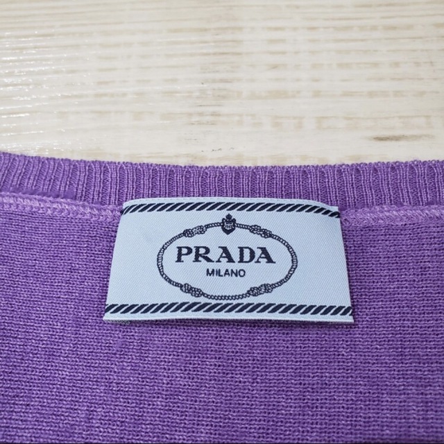 PRADA(プラダ)のPRADA プラダ ウール シルク カーディガン 羽織 パープル サイズ 38 レディースのトップス(カーディガン)の商品写真