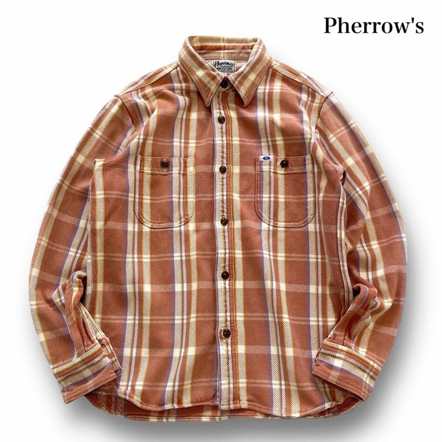 PHERROW'S(フェローズ)の【PHERROW'S】フェローズ ヘビーフランネルシャツ チンスト 古着 (S) メンズのトップス(シャツ)の商品写真