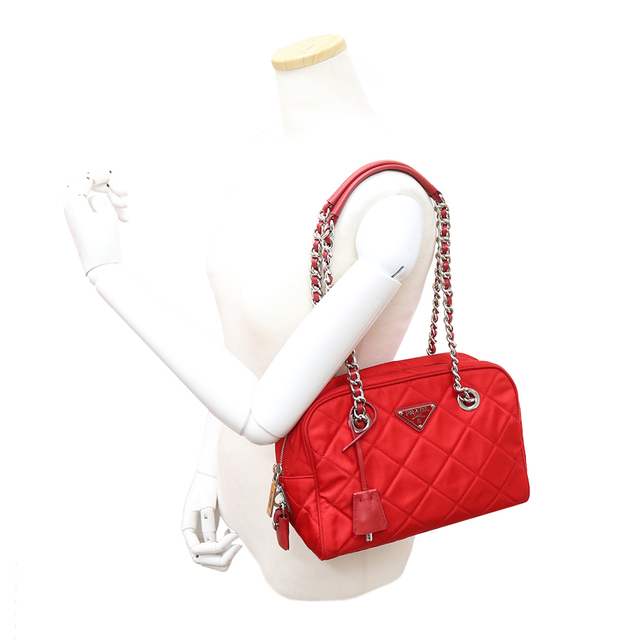 PRADA - プラダ チェーン ショルダー ミニボストンバッグ TESSUTO