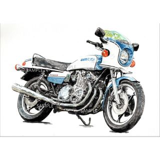 スズキ(スズキ)のスズキ GS1000S クーリーレプリカ 水彩画 バイク イラスト インテリア(その他)