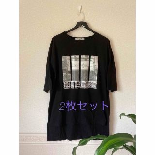 【L size】追加しました⭐︎プリント黒⭐︎Tシャツ2枚セット(Tシャツ(半袖/袖なし))