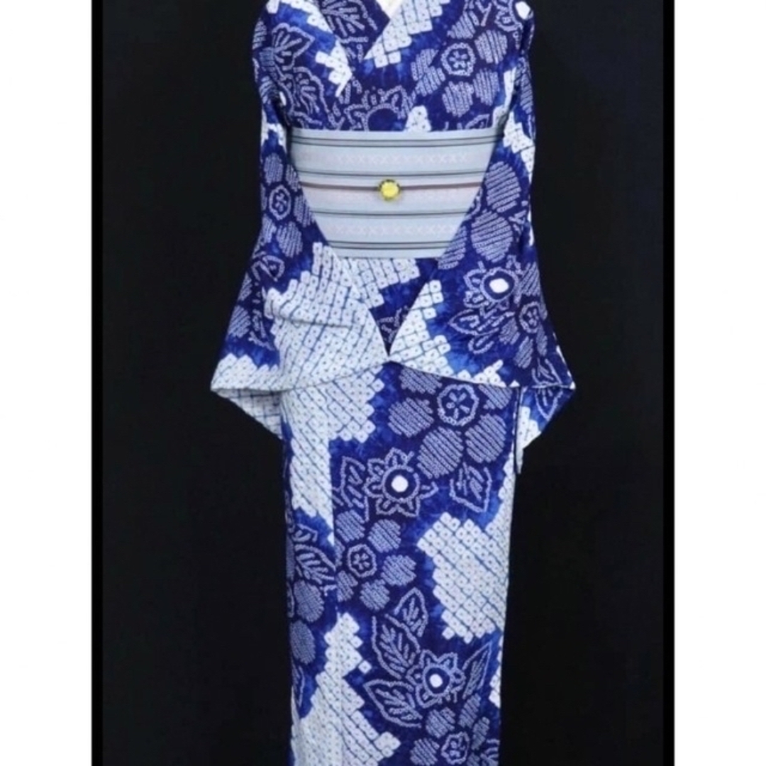 SOLD❣️有松絞り☆浴衣 蜘蛛絞り 逸品 - 浴衣