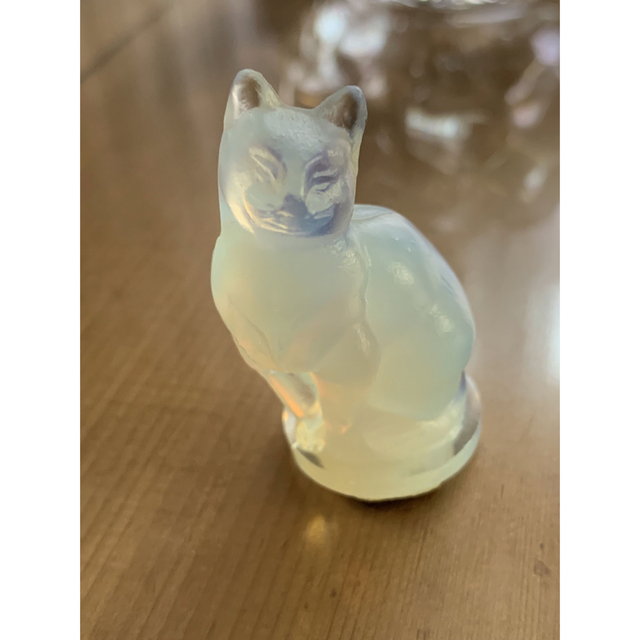 ビンテージグラスSABINO GLASS オパールセントガラスの猫