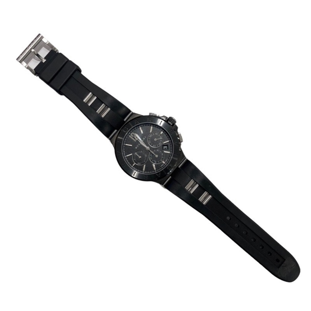 ブルガリ BVLGARI ディアゴノ ウルトラネロ クロノグラフ DG42BSCCH ブラック ステンレススチール SS 自動巻き メンズ 腕時計