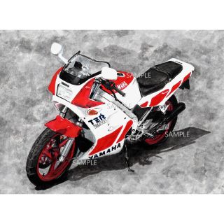 ヤマハ(ヤマハ)のヤマハ TZR250R 水彩画 バイク イラスト インテリア(その他)