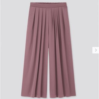 ユニクロ(UNIQLO)のUNIQLO クレープジャージースカートパンツ　purple s(カジュアルパンツ)