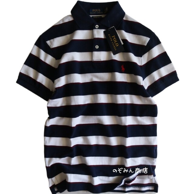 POLO RALPH LAUREN(ポロラルフローレン)の【POLO RALPH LAUREN】新品　ポロシャツ　ボーダー　白×紺★ メンズのトップス(ポロシャツ)の商品写真