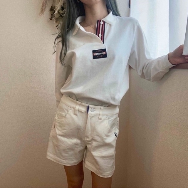 美品】BALENCIAGA バレンシアガ ゴルフ ポロシャツ M ホワイト 美品】BALENCIAGA バレンシアガ ゴルフ ポロシャツ M ホワイト
