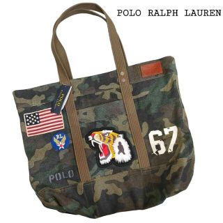 ポロラルフローレン(POLO RALPH LAUREN)のレア★ラルフローレン キャンバス カモフラージュ柄 迷彩トートバッグ メンズ(トートバッグ)