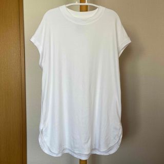 ムジルシリョウヒン(MUJI (無印良品))の無印良品 フレンチスリーブロング丈Tシャツ 白 M-L(Tシャツ(半袖/袖なし))