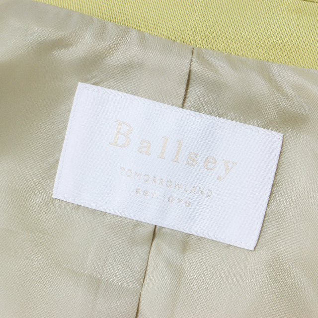 Ballsey ボールジー トゥモローランド ジャケット アウター イエロー 36(9号) テーラード ピークドラペル シングル グロッシーツイル 23春夏 おしゃれ シンプル 無地 きれいめ 大人女子 ブランド ベーシック オフィスカジュアル 【レディース】【美品】 2