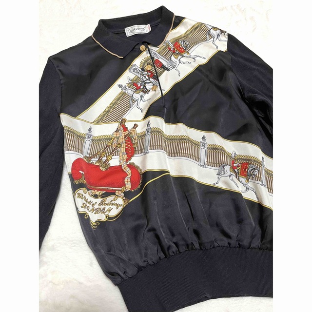 BURBERRY - 激レア Burberry バーバリー 総柄 切替 金ボタン トップス