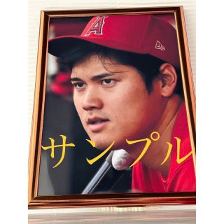 メジャーリーグベースボール(MLB)の大谷翔平　選手　A4写真 説明↓最後まで是非！フレームカラーピンクゴールド(記念品/関連グッズ)