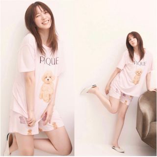 ジェラートピケ(gelato pique)のgelato piqué トイプードル柄Tシャツ&ショートパンツ set(ルームウェア)