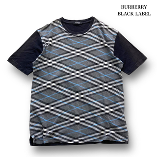 バーバリーブラックレーベル(BURBERRY BLACK LABEL)の【BURBERRY】バーバリーブラックレーベル ノバチェック Tシャツ 刺繍ロゴ(Tシャツ/カットソー(半袖/袖なし))