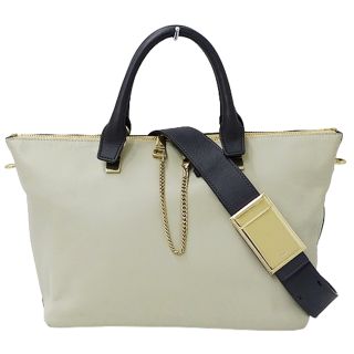 クロエ(Chloe)のクロエ Chloe バッグ レディース ブランド ハンドバッグ ショルダーバッグ 2way ベイリー レザー グレー ブラック ネイビー バイカラー おしゃれ 大人 肩掛け 【中古】(ハンドバッグ)