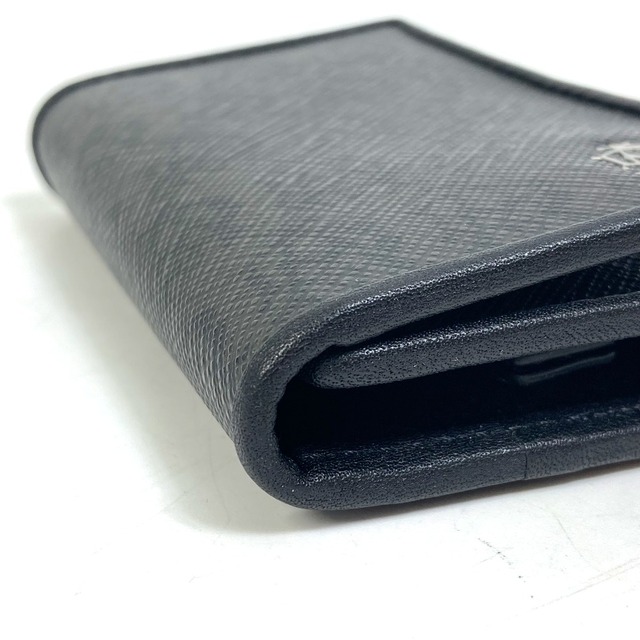 ダンヒル Dunhill ロゴ金具 6連 三つ折り キーケース レザー ブラック