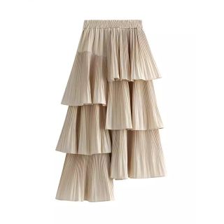 パラビオン(Par Avion)の【新品】tiered frill skirt / beige パラビオン(ロングスカート)