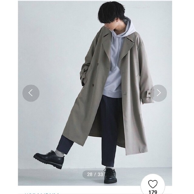 PE LIGHT TWILL MINIMAL TRENCH　ベージュ　Mサイズ