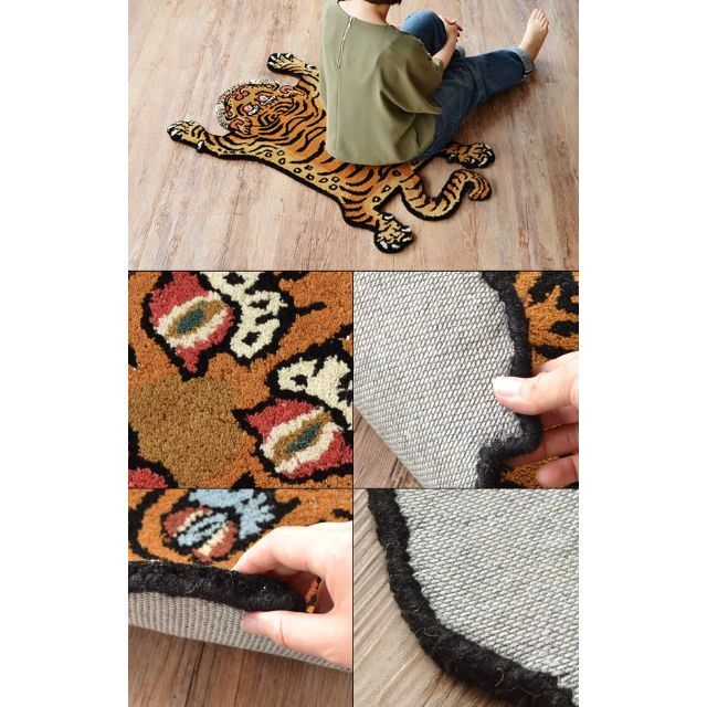 チベタンタイガーラグ スモール DETAIL Tibetan Tiger Rug DTTR-01   Sサイズ - 3