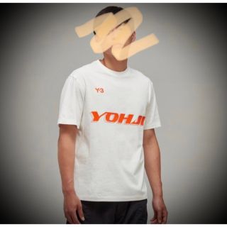 ワイスリー(Y-3)の【adidas Y-3】SHORT SLEEVE TEE 白×オレンジロゴ　新品(Tシャツ/カットソー(半袖/袖なし))