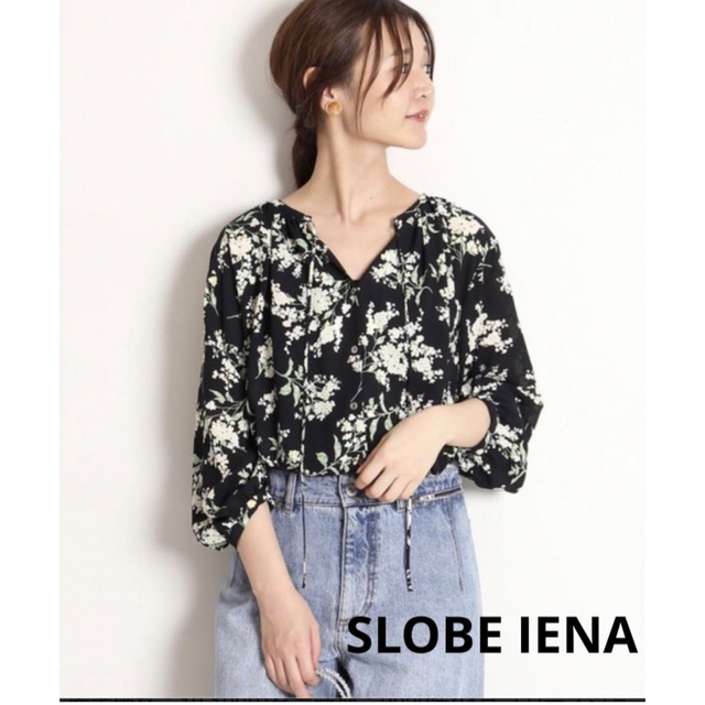 SLOBE IENA  七分袖花柄ブラウス