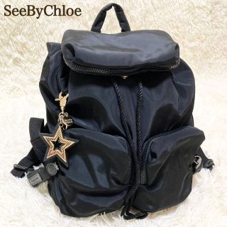 シーバイクロエ(SEE BY CHLOE)のシーバイクロエ リュック ジョイライダー チャーム ブラック 黒(リュック/バックパック)