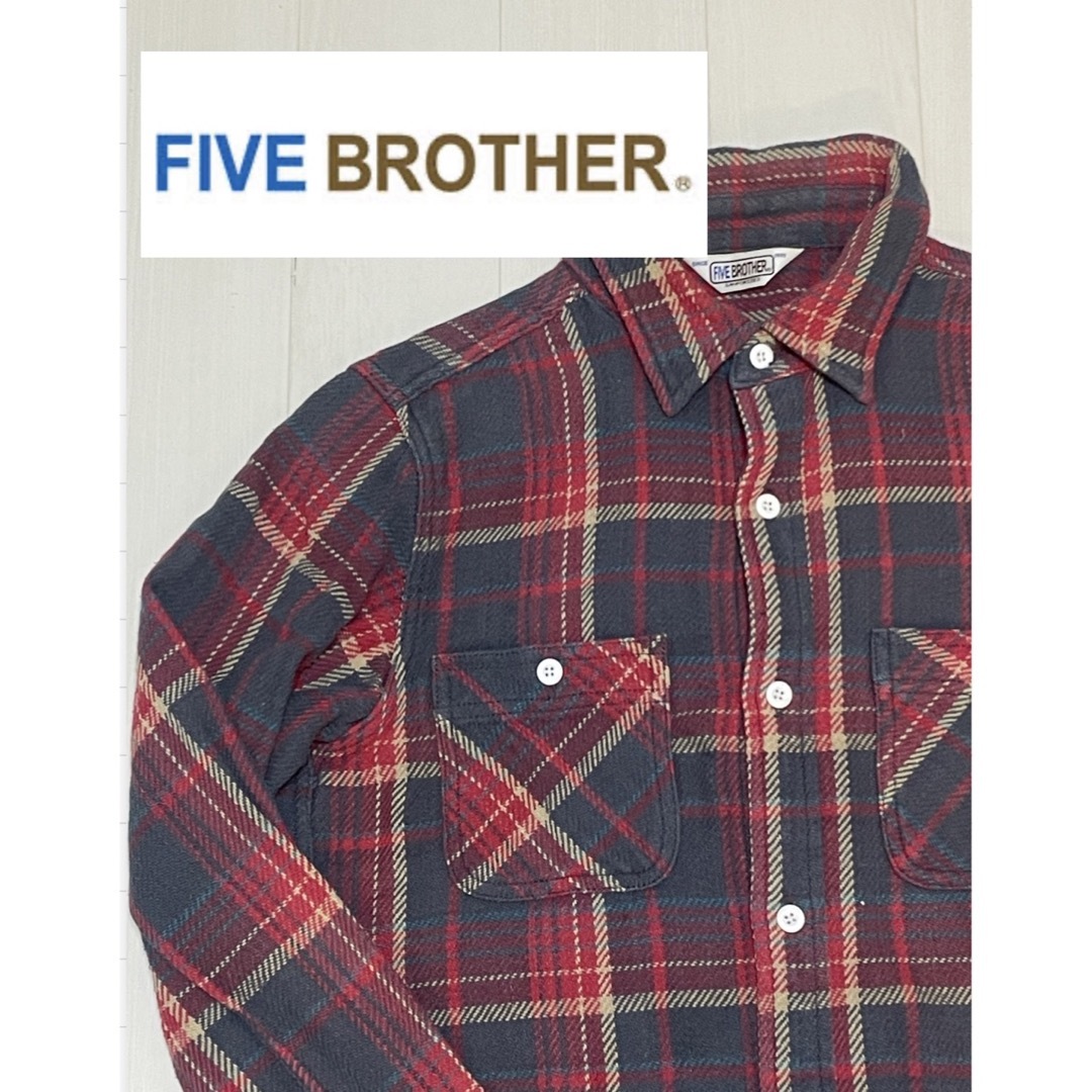 FIVEBROTHER ファイブブラザー　ヘビー　チェックシャツ　ネルシャツ　M