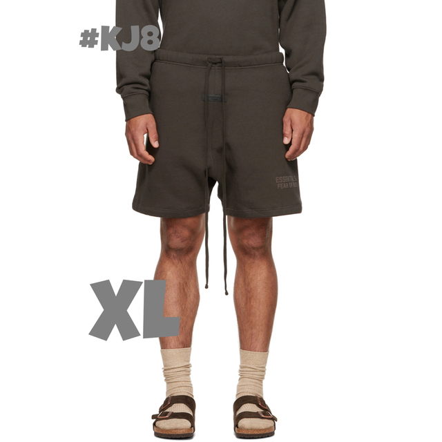 FEAR OF GOD(フィアオブゴッド)のエッセンシャルズ オフ ブラック スウェット ハーフ パンツ  XL メンズのパンツ(ショートパンツ)の商品写真