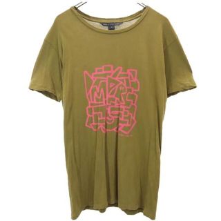 マークバイマークジェイコブス Tシャツ カットソー 長袖 プリント S オレンジ