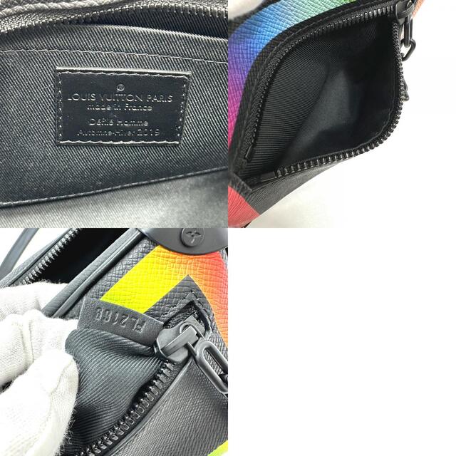 LOUIS VUITTON(ルイヴィトン)のルイヴィトン LOUIS VUITTON ミニソフトトランク M30351 タイガ ショルダーバッグ タイガレザー ブラック 美品 メンズのバッグ(ショルダーバッグ)の商品写真
