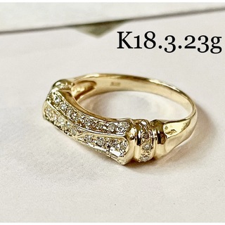 K18YG*14号*3.23g*ダイヤモンドデザインリング*ゴールド(リング(指輪))
