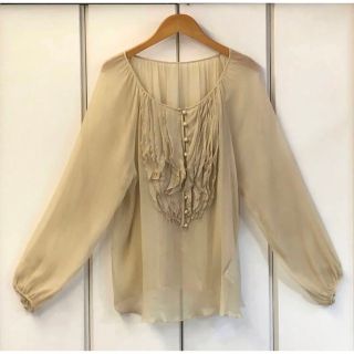 ドレステリア(DRESSTERIOR)の美品 Merceria DRESSTERIOR シルクシフォンフリルブラウス(シャツ/ブラウス(長袖/七分))