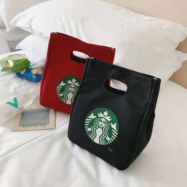 Starbucks Coffee(スターバックスコーヒー)の新品　即日発送　スターバックス　トートバッグ　赤　黒　エコバッグ レディースのバッグ(トートバッグ)の商品写真