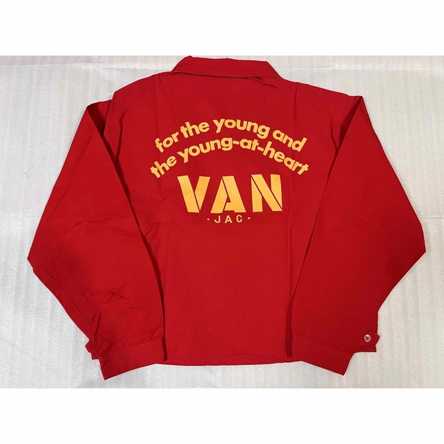 新品VAN JACヴァン ジャケット バックプリント ロゴ スイングトップ 赤L-