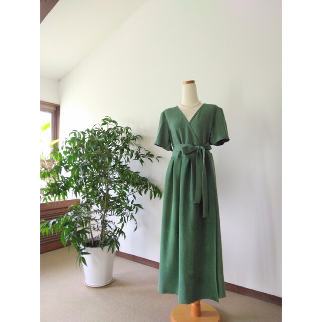 みや古染のカシュクールワンピース 着物リメイク - ロングワンピース