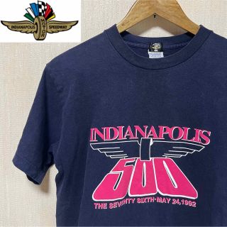 90s USA インディ500 ネイビー Tシャツ モータースポーツ 90年代(Tシャツ/カットソー(半袖/袖なし))