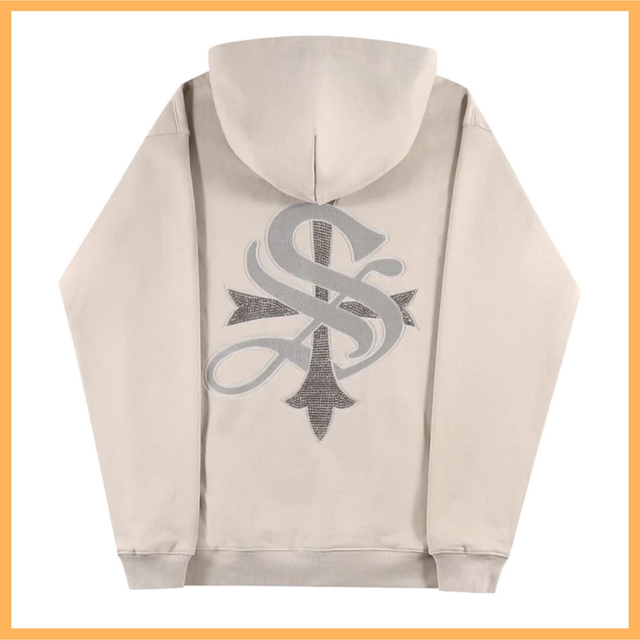 新品未使用White Rhinestone Cross Zip Up XLサイズ